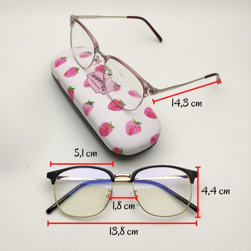 Kacamata Fashion Frame Kotak Kecil Kombinasi Besi Ringan Bisa NORMAL MINUS SILINDER 2783