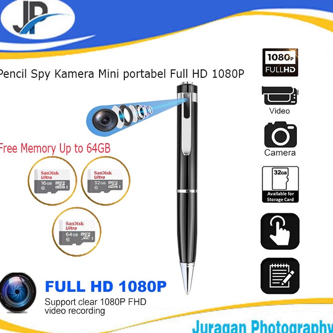 Pencil Spy Camera  Kamera Mini portabel Full HD 18P p Z3E4