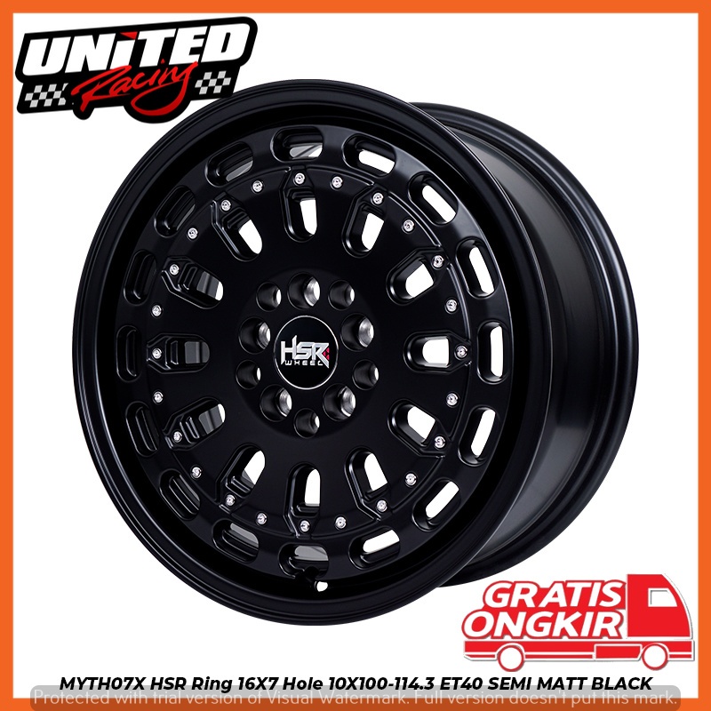 VELG MOBIL SEMI OFFROAD RING 16 HSR MYTH07 UNTUK BRV ERTIGA XL7 ALTIS SIENTA R16 PELEK BLACK