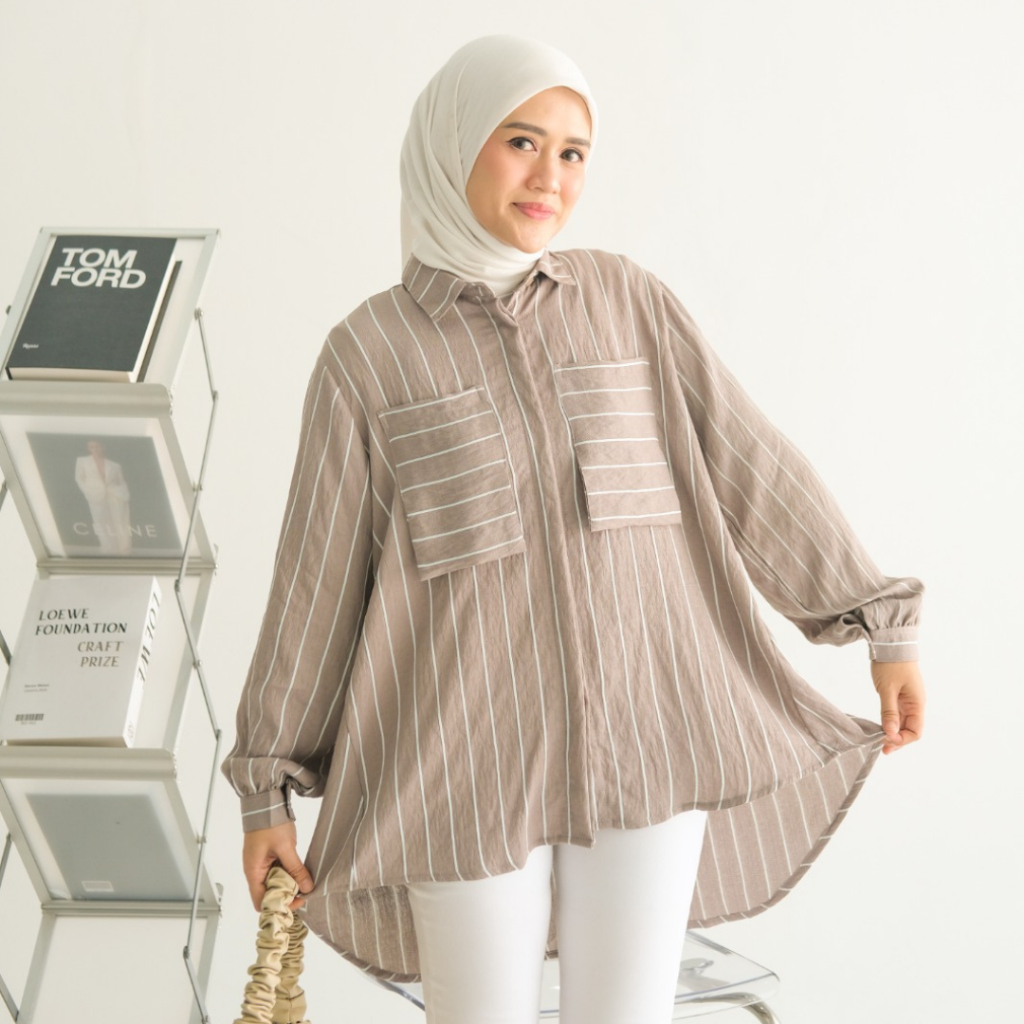Callanda - Kemeja Stripe Wanita Furla Shirt Stripe