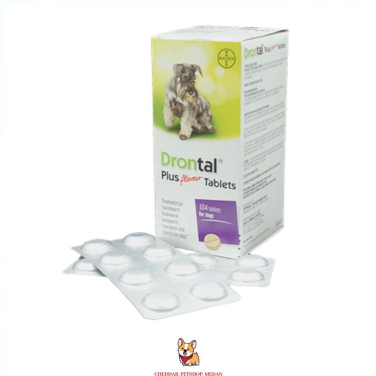 Drontal Dog Plus Flavour 1 Strip  Obat Cacing Anjing Drontal 1 Strip 8 Tablet KODE O4J4
