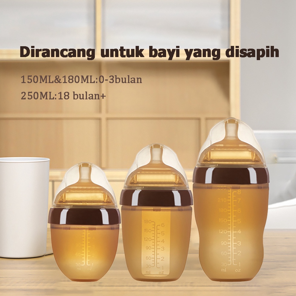KODE N55X Victoky Piko Bello Dot Bayi Botol Susu Bahan Silikon Nano Perak Botol Bayi Susu Dengan Sed