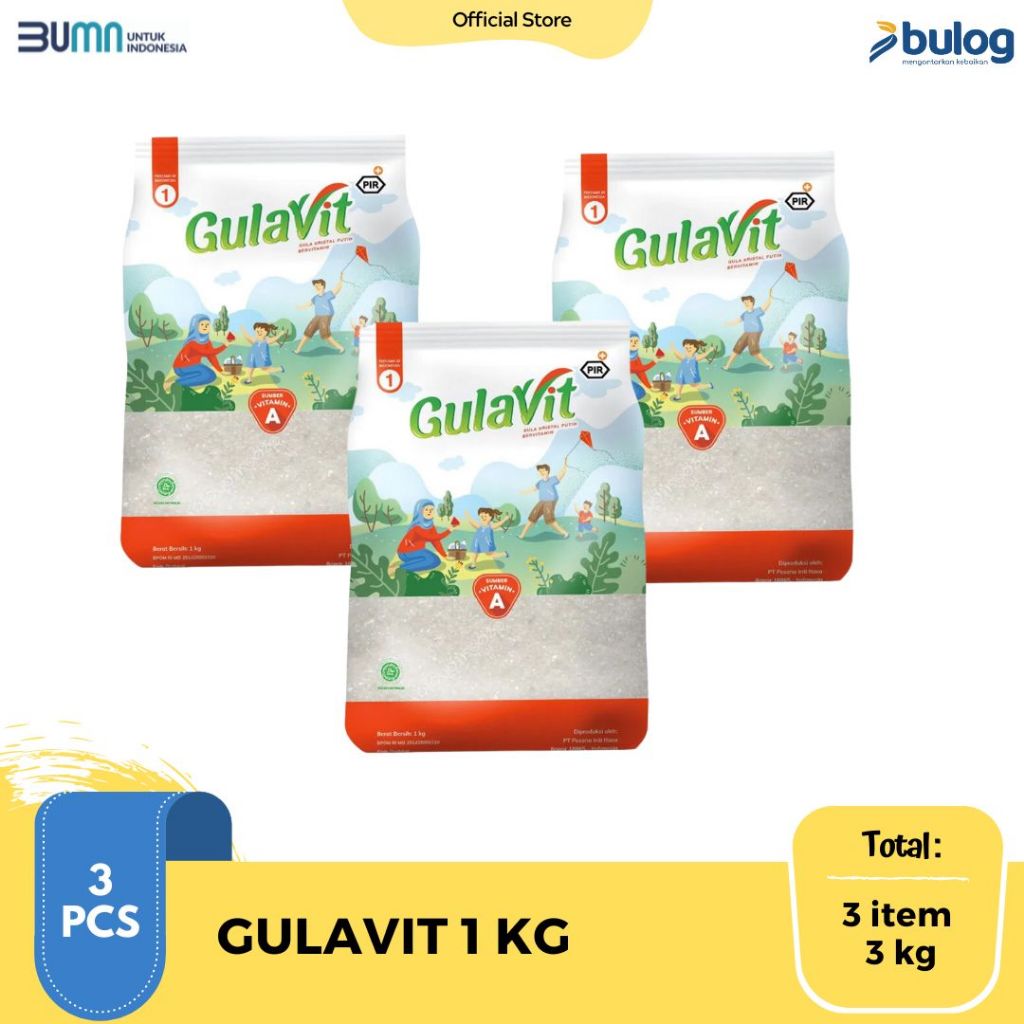 

BULOG - 3 pack Gula Gulavit kemasan 1 kg