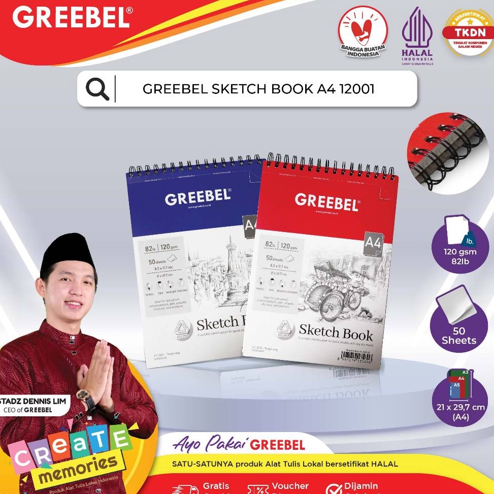 

KODE F42F GREEBEL SKETCHBOOK A4 121 Buku Gambar Sketsa Drawing Book