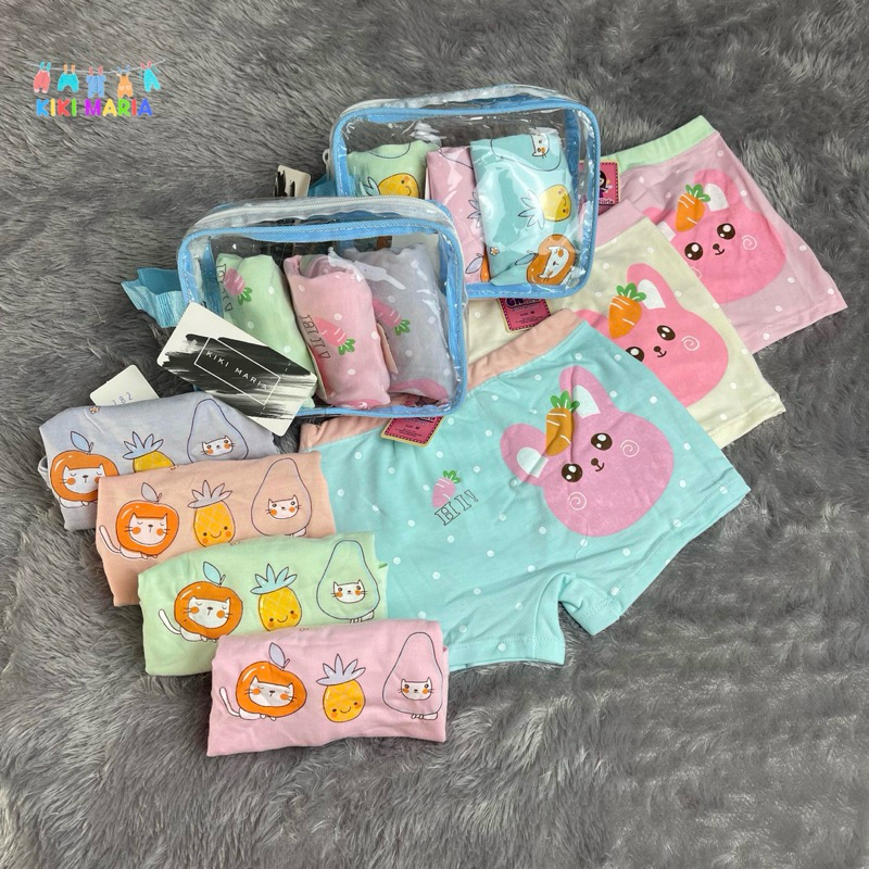 [3 PCS + FREE DOMPET MIKA ] CD BOXER  anak Perempuan isi 3 pcs | Celana Dalam BOXER Anak Perempuan