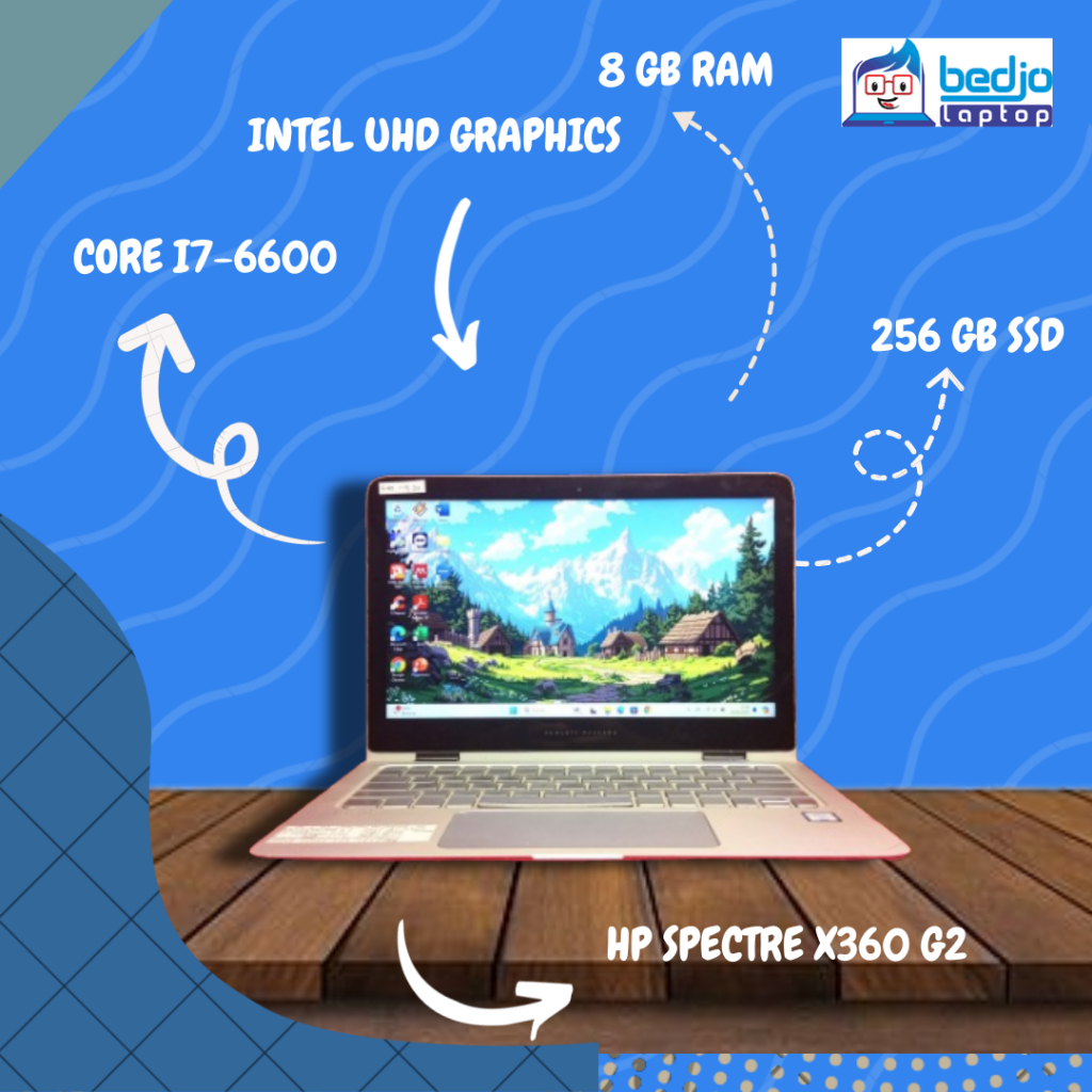TERUNIK, HP SPECTRE PRO X360 G2, CORE I7-6600, TOUCHSCREEN, KD BRG 8359, Laptop HP Second, Laptop Se