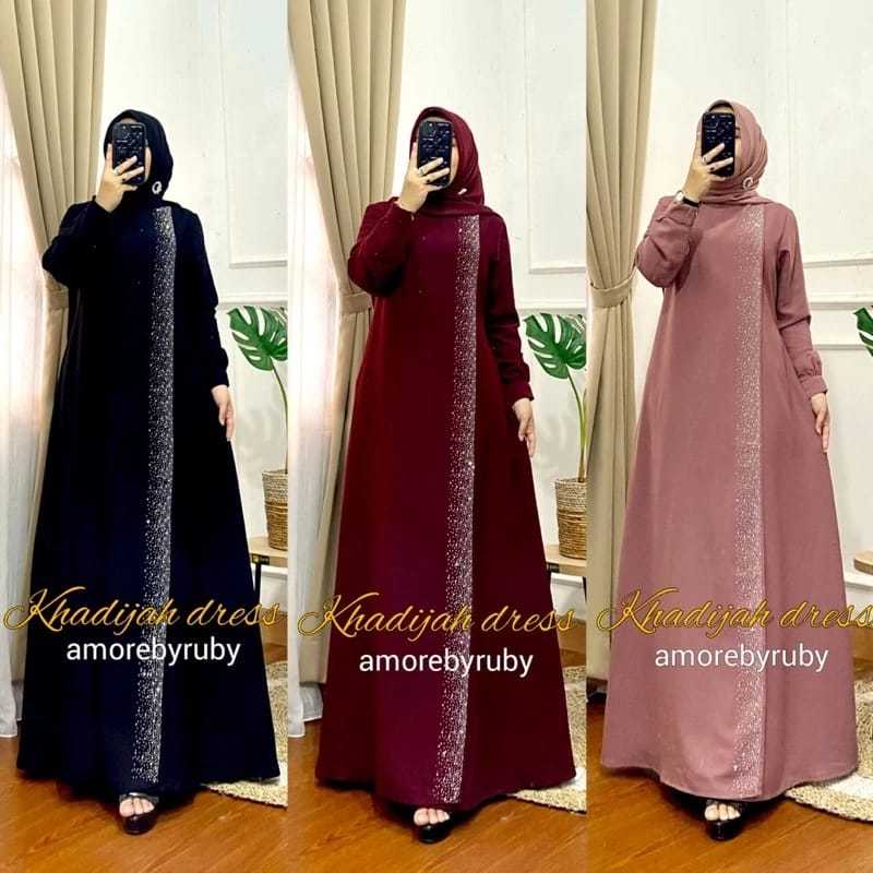 AIDEN MAXY Baju Gamis Wanita Lengan Panjang Terbaru Maxy Dress Rami Ori Mix ceruty babydoll Cuttinga