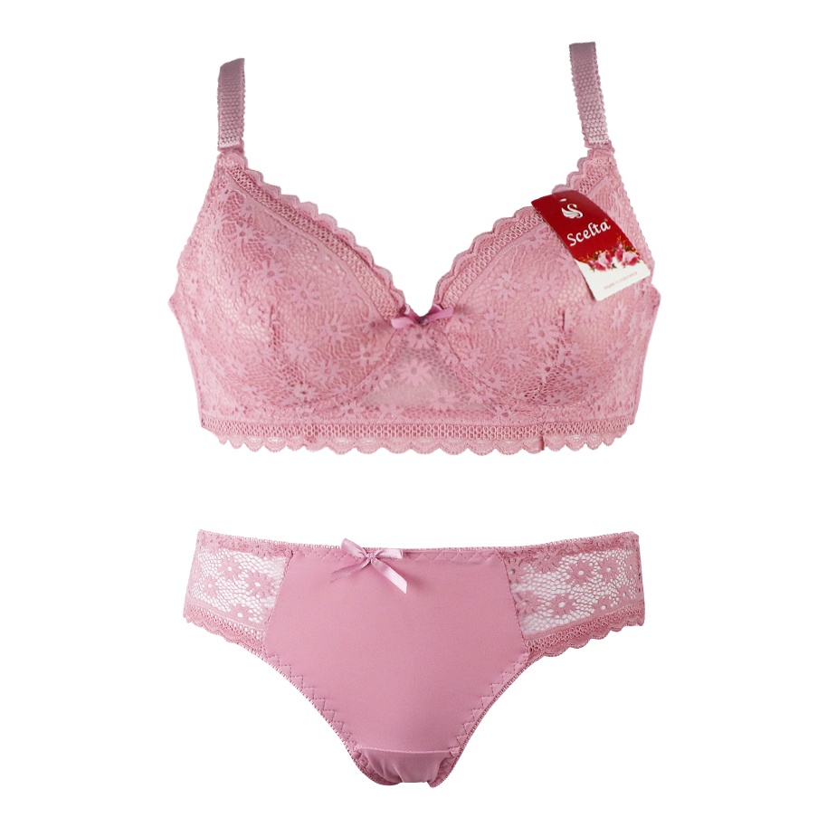 KODE G33N Scelta  Setelan Bra Dan Celana Dalam Pakaian Dalam Wanita Cd Semi Transparan Bh Sc 179 Set