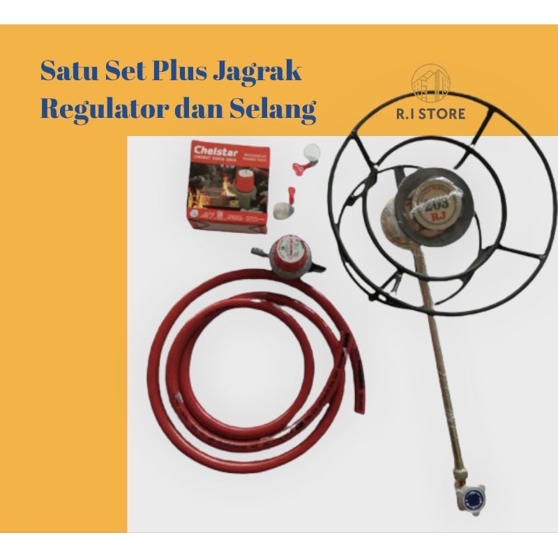 Set kompor api semawar komplit selang+regulator