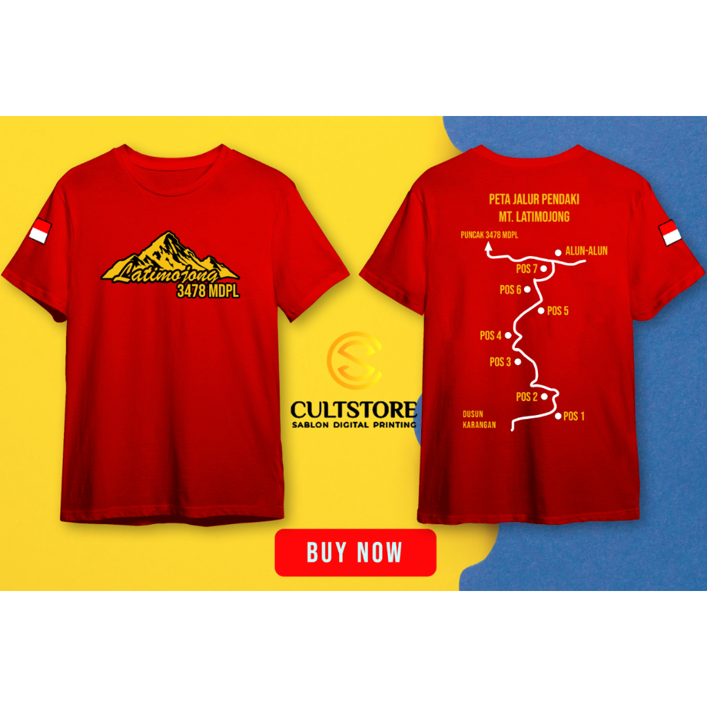KAOS PENDAKI GUNUNG MT LATIMOJO PENDAKI INDONESIA PETA JALUR PENDAKI 3478 mdpl UNISEX indonesia pria