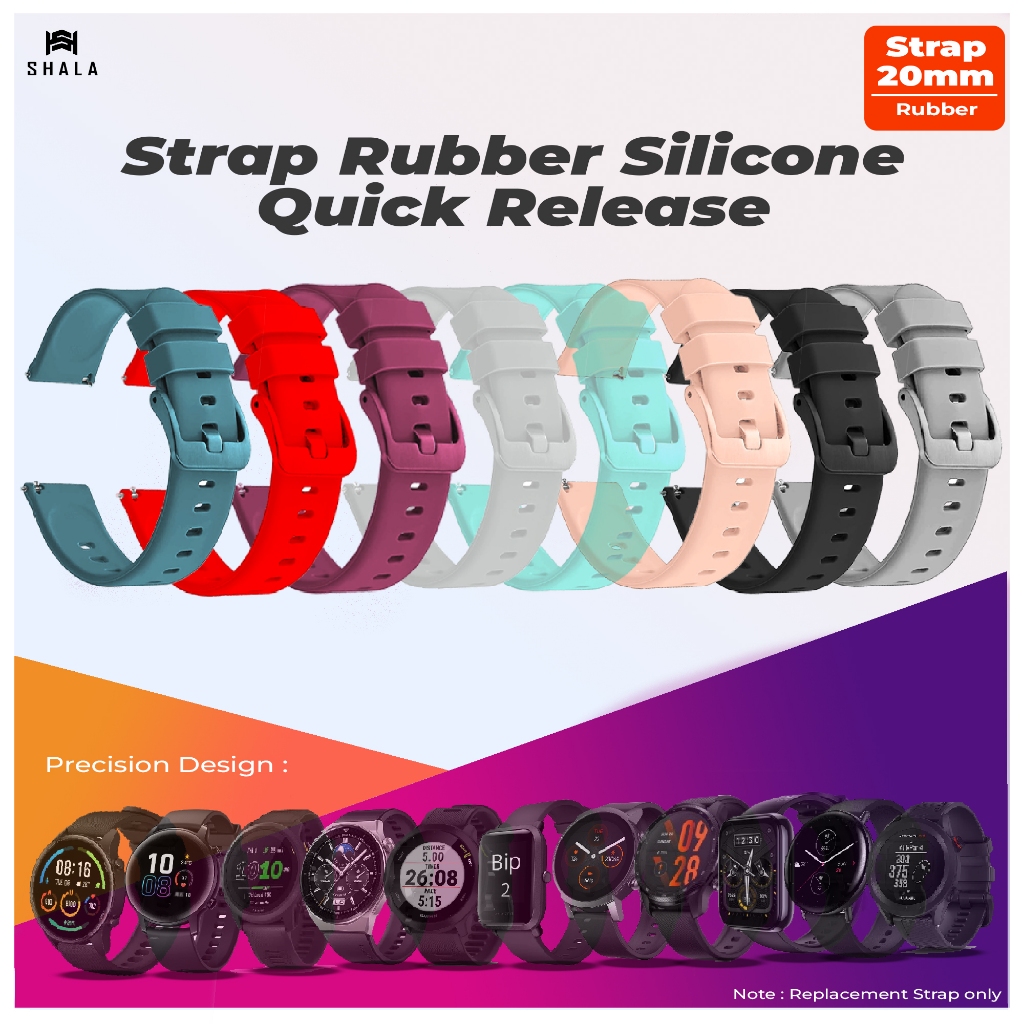 Strap Tali Jam Smartwatch Garmin Venu SQ Venu 2 2s Realme Watch Karet Rubber 20mm