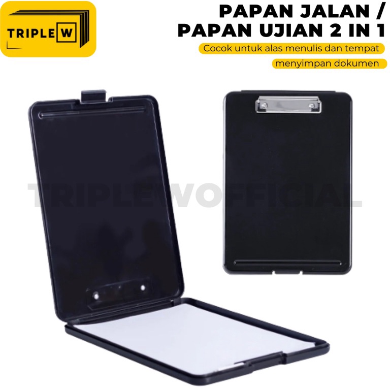 

Triple W 2 in 1 Clipboard Storage Alas Papan Ujian Jalan Tulis Clip c S7P7