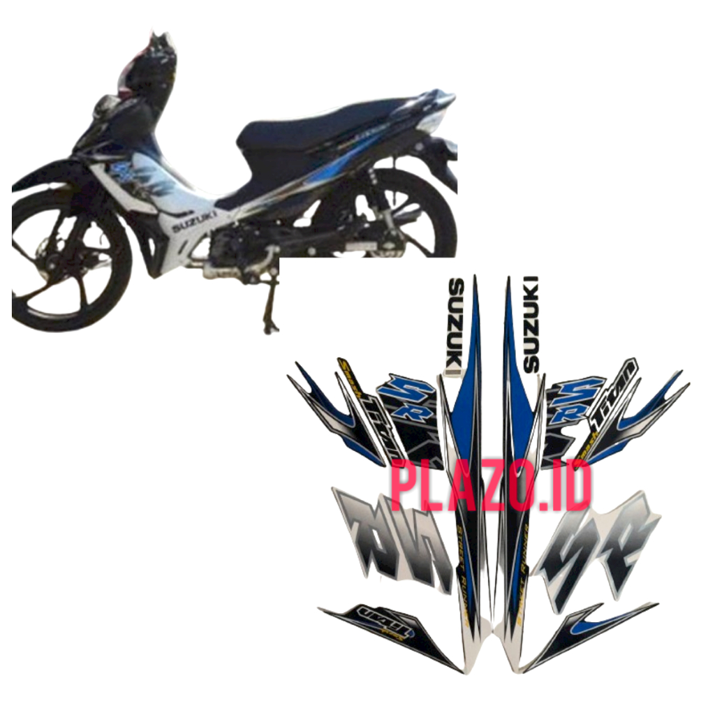 stiker striping motor smash titan 2012 hitam-putih