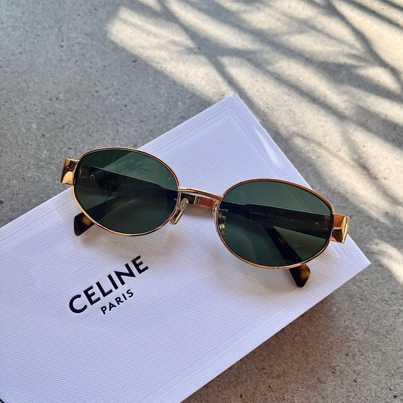 Celine Metal 01 Sunglasses Gold Green