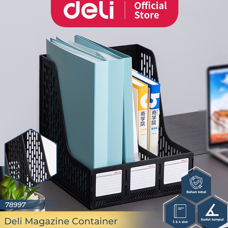 

Deli Magazine Container File Tray Rak Box File Tempat Dokumen Bahan Plastik 3 Sekat 78997 f LU4