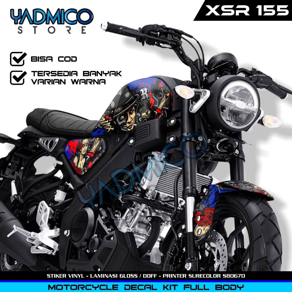 【PROMO DECAL】Stiker Motor XSR 155 Full Body / Striping Yamaha XSR 155 Fullbody / Decal XSR Variasi D