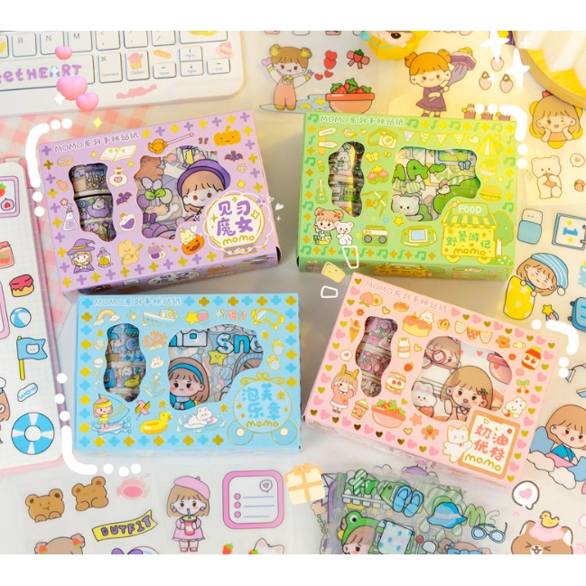 

BOMBASTIS MOMO Sticker sheet Roll Box Stiker Momo Roll lembaran