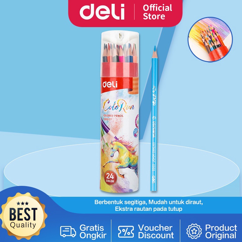 

Deli Pensil Warna 24 Warna dengan Bonus Rautan Pensil pada box EC327 p G7N9