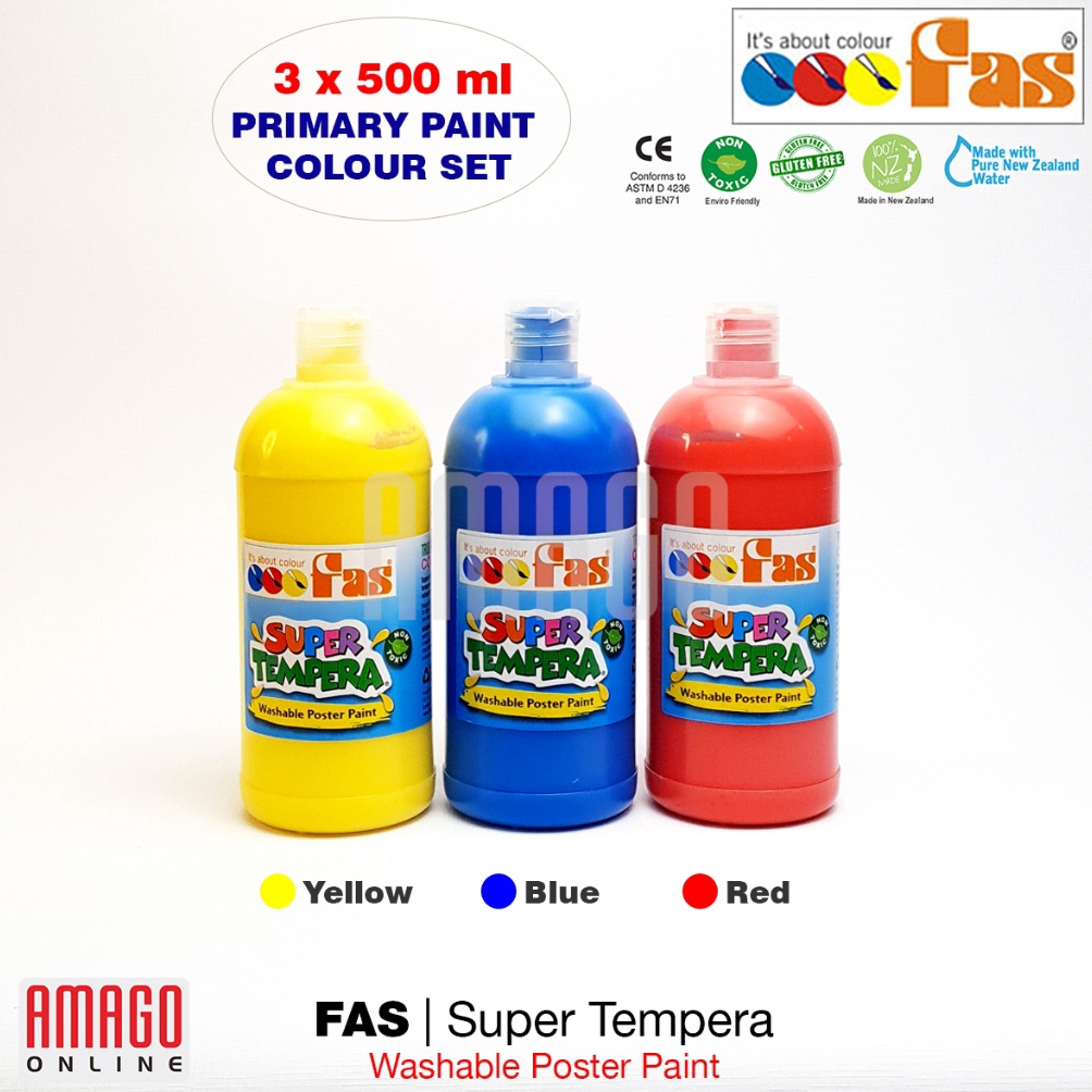 

Paket 3 Warna FAS Super Tempera Yellow Blue Red Set 3 x 5 ml u K5V8