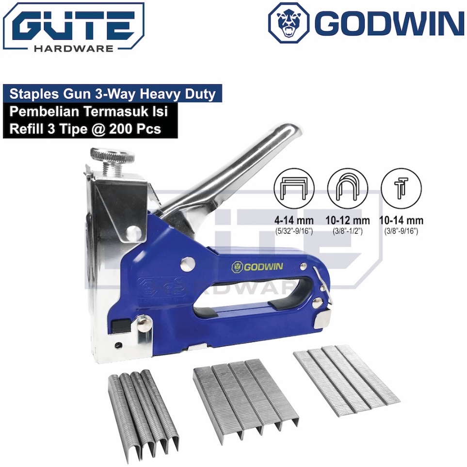 

GUTE Staples Gun Tembak 3 in 1 HEAVY DUTY Refill 2 Pcs GODWIN d Y4C7