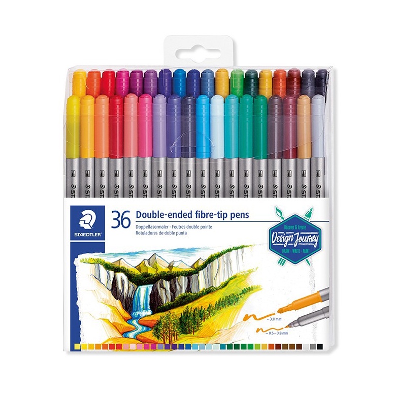 

Staedtler Doubleended Fibre Tip Pens 36pcs spidol warna highlighter j Q2N5