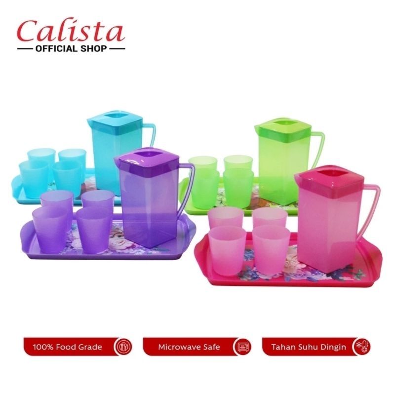 CALISTA TOPAN SET TEKO NAMPAN DAN GELAS SET 6 IN 1