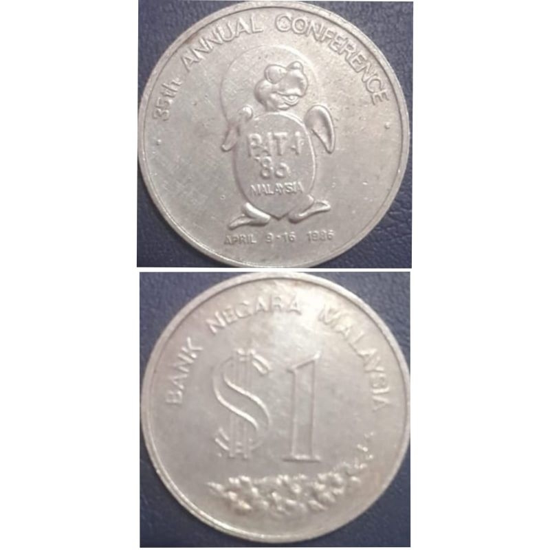 #Murah Banget Langka Koin Negara Malaysia Pata April 9 - 16 - 1986 Commemorative 35th Annual Confere