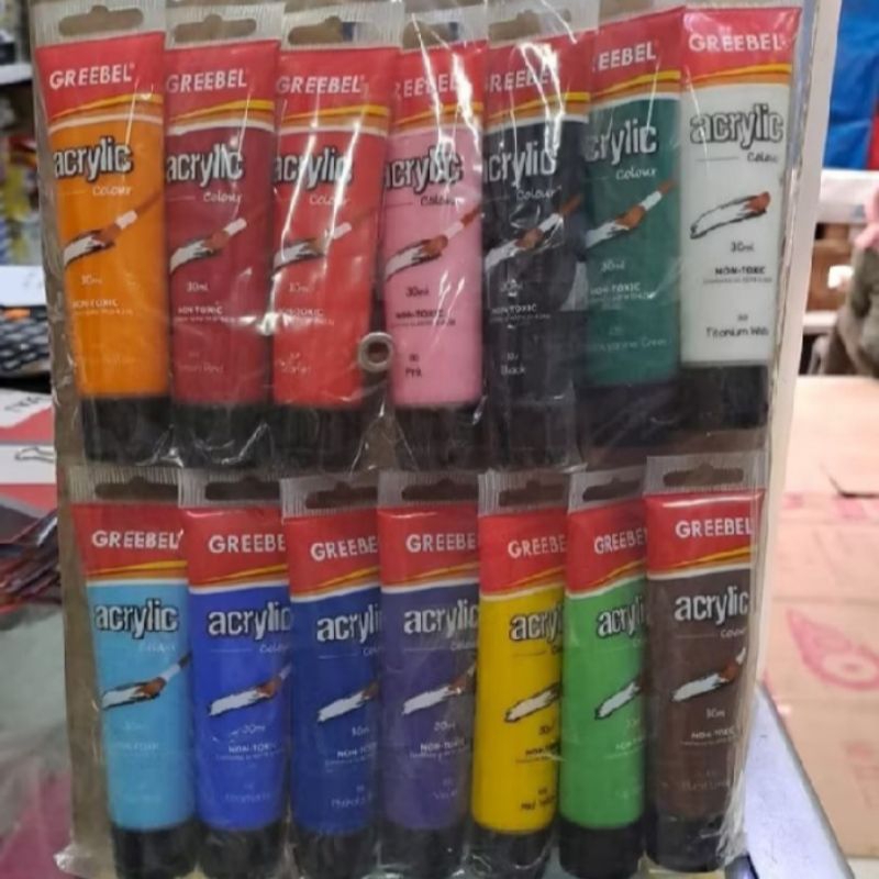 

[ MURAH ] Cat Akrilik Acrylic Colour Greebel Tube 30 ml ( 14 Variasi Warna )