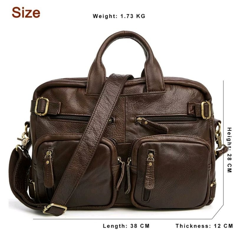 tas selempang laptop untuk pria kulit sapi asli GARUT