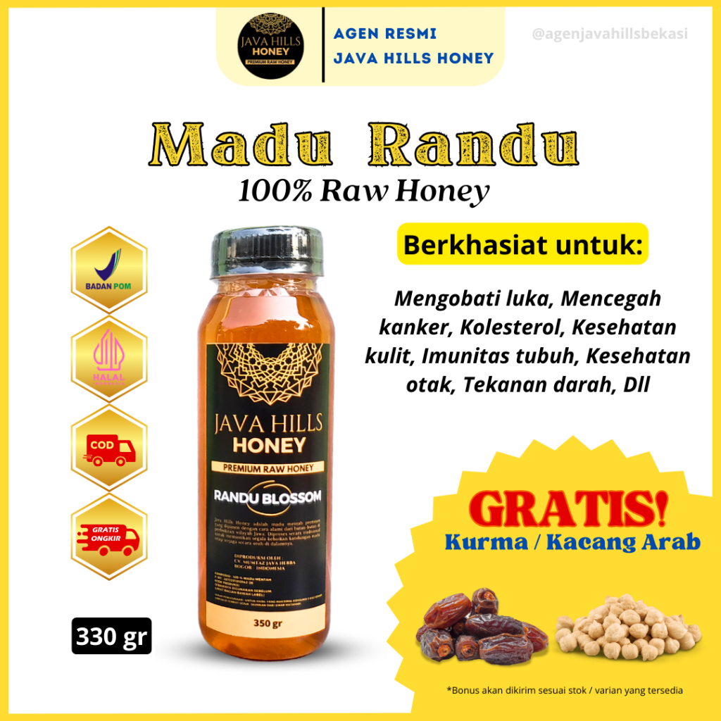 

Madu Randu Java Hills Honey Madu Murni Nektar Bunga Randu