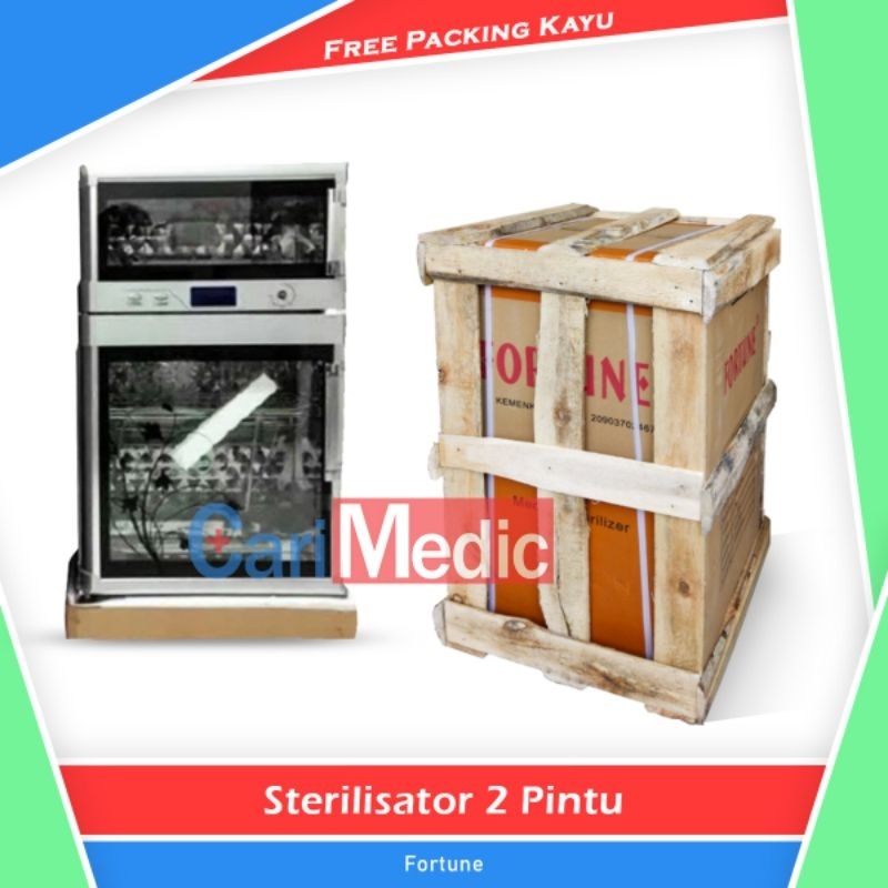 Sterilisator Kering 2 Pintu Fortune Alat Sterilizer Medis Dengan Packing Kayu