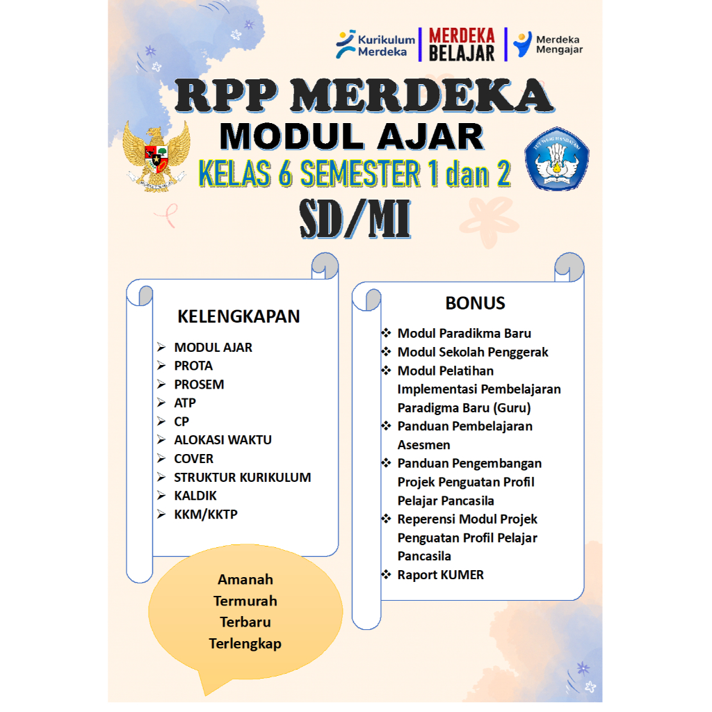 

MODUL AJAR KELAS 6 SD/MI KURIKULUM MERDEKA FASE C LENGKAP
