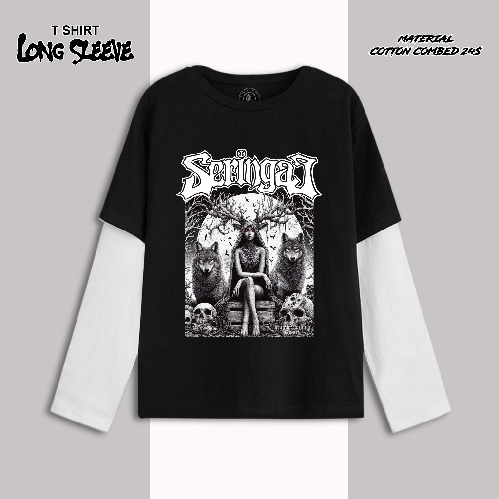 DRAGON CLOTHING / Kaos SERINGAI WOMAN / Kaos Long Sleeve Double Layer / Combed24 s