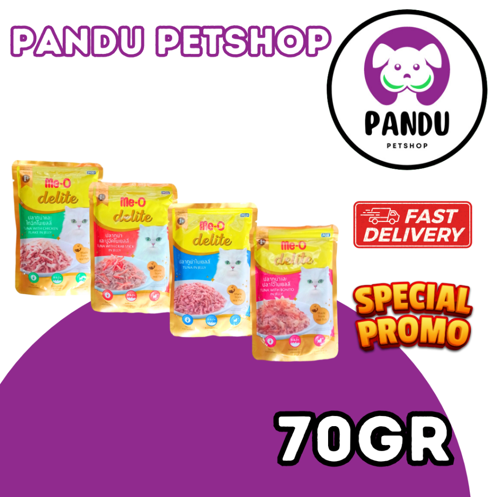 MEO delite pouch premium 70gr all variant meo wet food