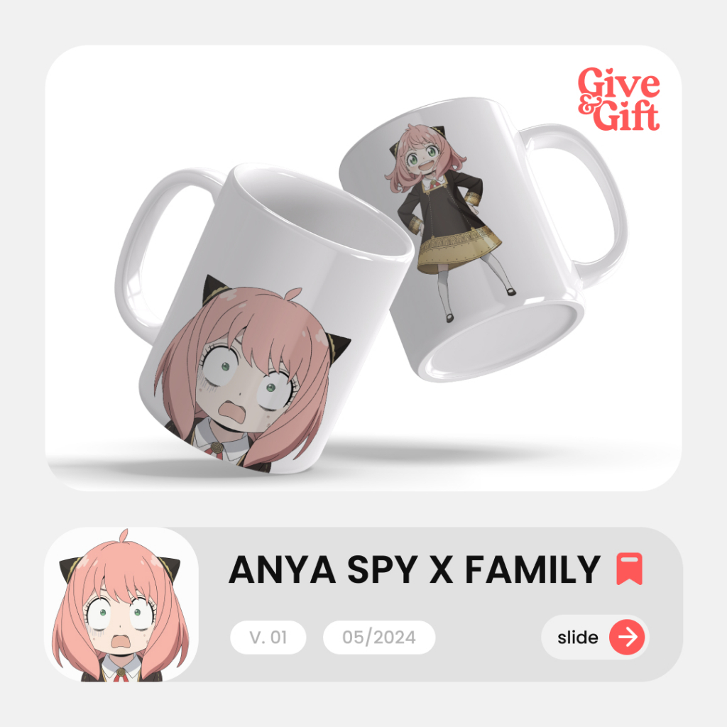 GELAS MUG ANYA SPY X FAMILY / MUG SXF / SOUVENIR SPY X FAMILY / KADO GELAS MUG ANIME / ANIME ANYA