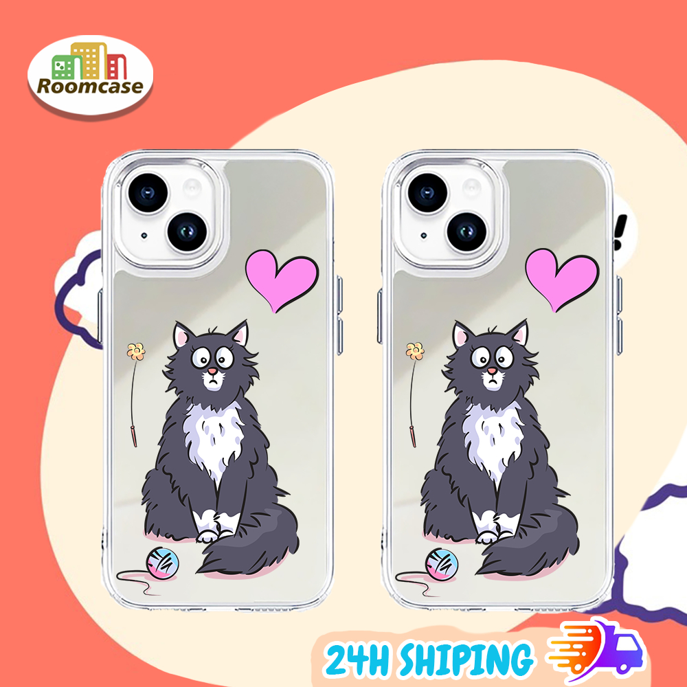 Cats New Case Iphone Mirror Kucing dengan Bulu Berantakan unik Lucu gemas  IP X XR XSMAX XS 11 11PRO
