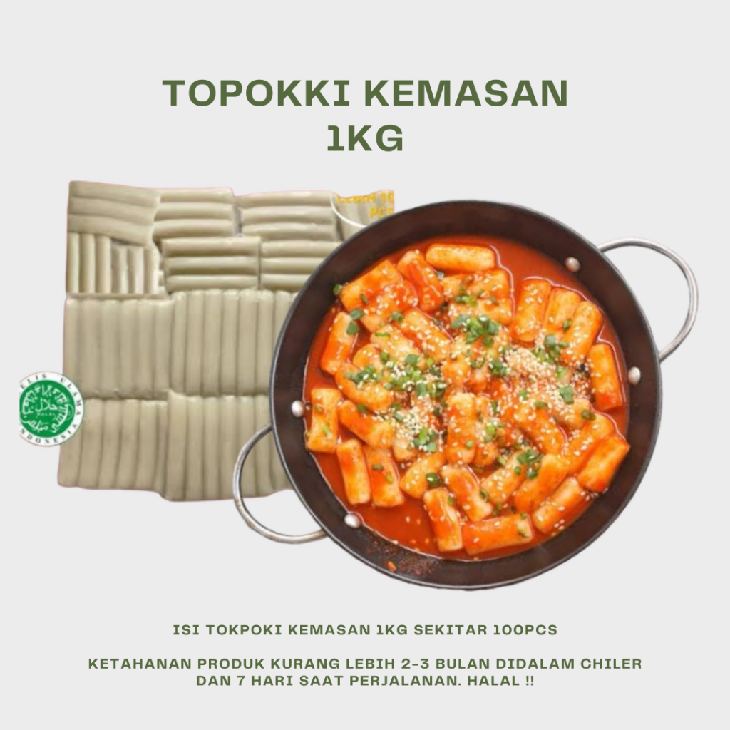 

Tteokbokki, Topokki, Topoki, Toppoki kemasan 1kg belum termasuk bumbu toppoki