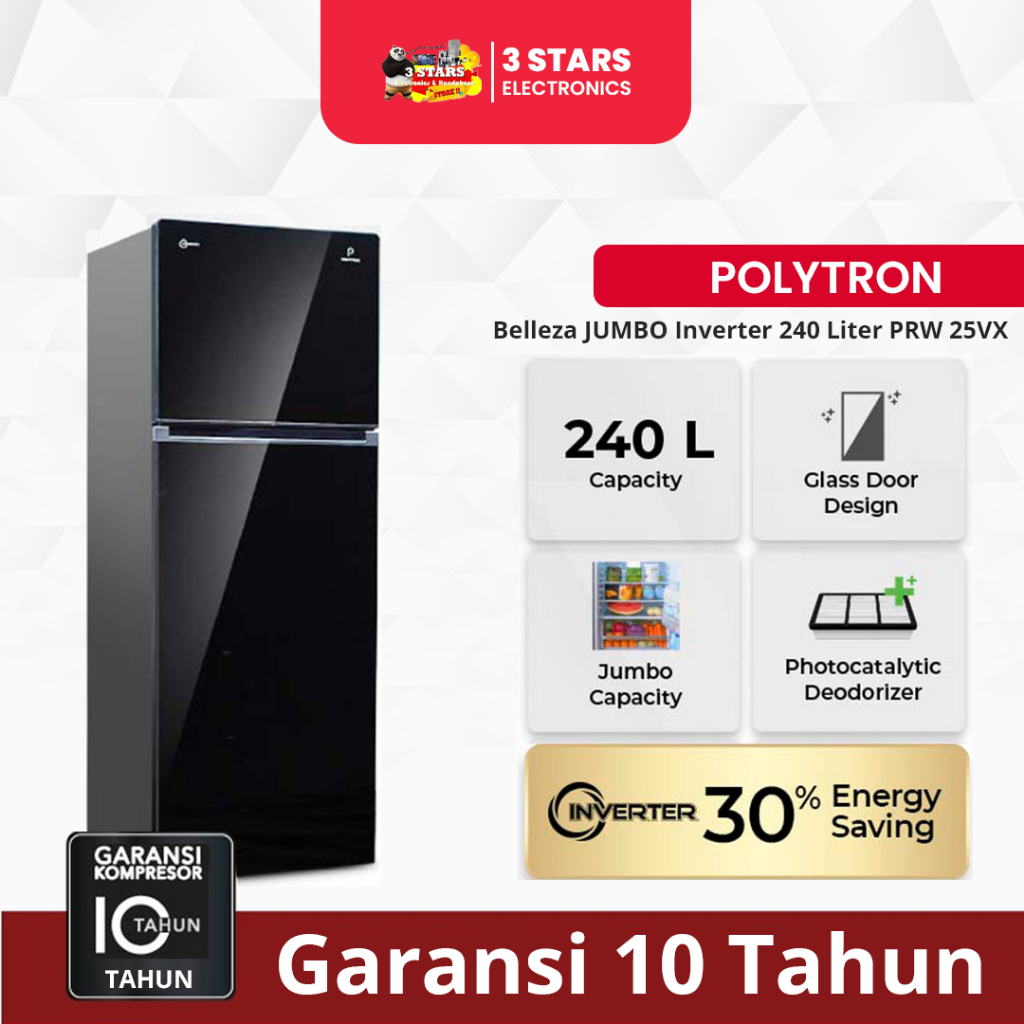 Polytron Kulkas 2 Pintu PRW-25VX / PRW 25 VX INVERTER