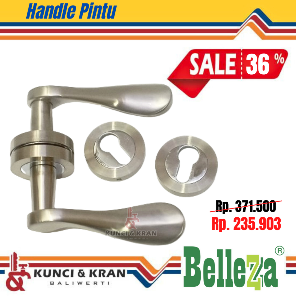 Handle Pintu Belleza HRE BLZ 278.02 US32D Gagang Pintu Kayu