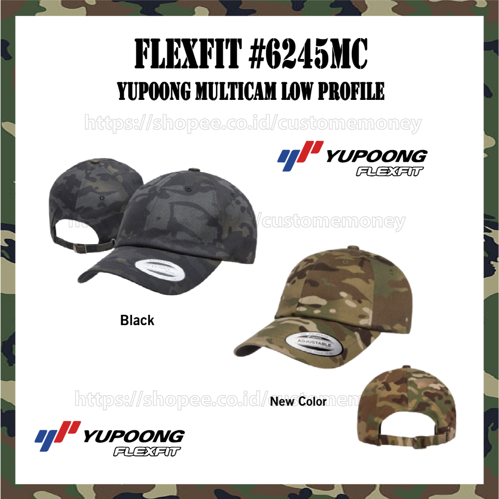 Topi Flexfit Yupoong 6245MC Yupoong Multicam Low Profile Built Up ORIGINAL100%