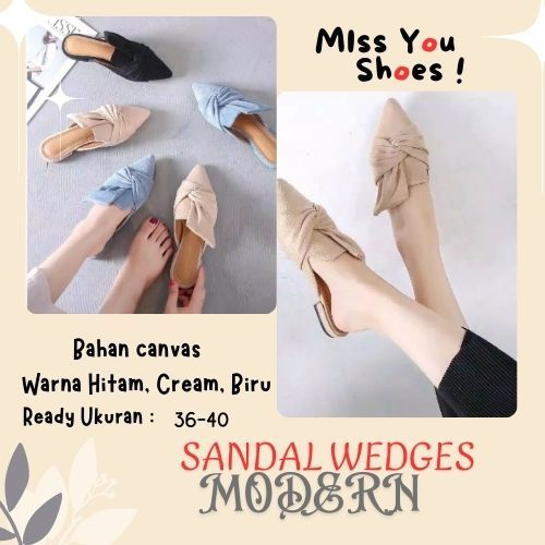 WEDGES SELOP BULU//Terbaru Wedges Wanita Tinggi 2cm TEPLEK