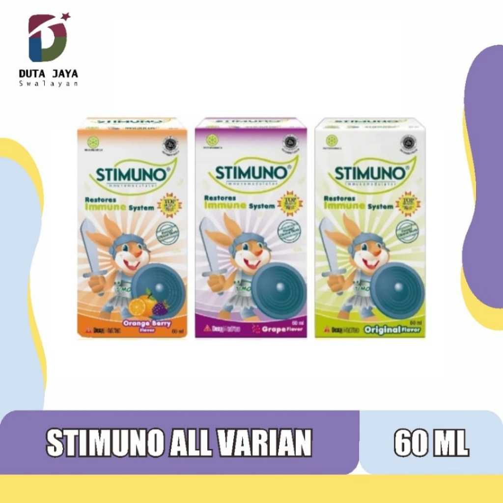 Stimuno Sirup Vitamin Menjaga Daya Tahan Tubuh Anak Original, Grape, Orange Berry 60 ML