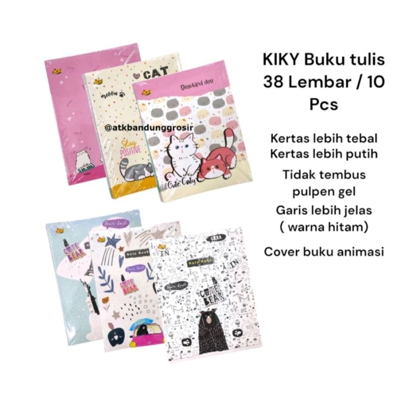 

BUKU TULIS MREK KIKY 38 LEMBAR | 1 PAK [ ISI 10 BUKU ]