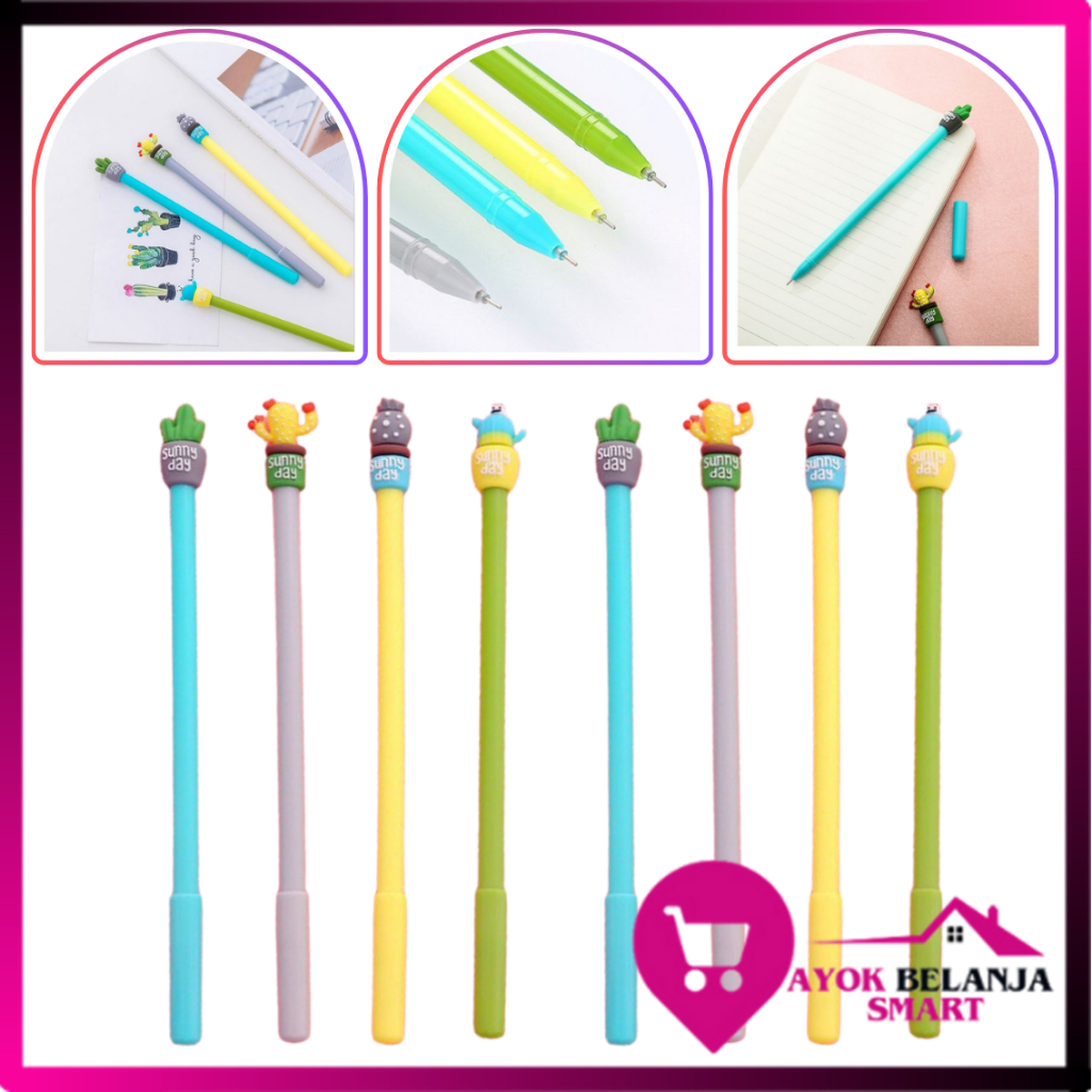 

ABS Pena Karakter Kaktus Pulpen Cactus Karakter Lucu Warna Warni Bolpen Cute Tinta Gel Alat Tulis Kantor Sekolah Murah