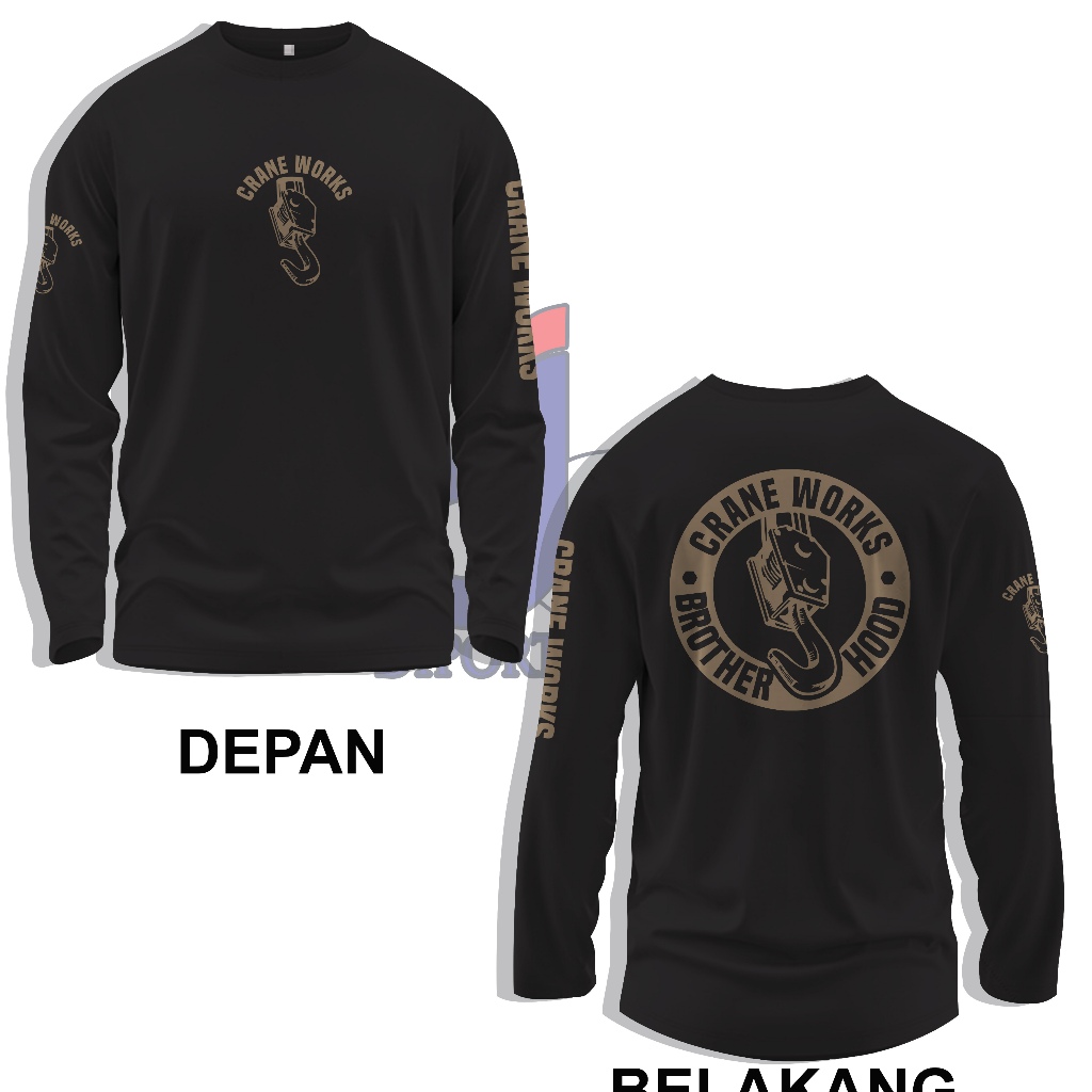 Crane Work Brotherhood Long Sleeve T Shirt / Kaos Distro Lengan Panjang Crane Work Brotherhood