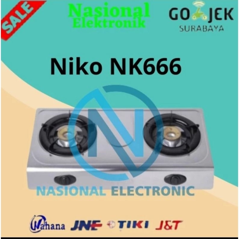 kompor gas niko NK666/kompor gas niko 2tungku NK 666/KOMPOR GAS NIKO NK-666 STAINLESS NK666