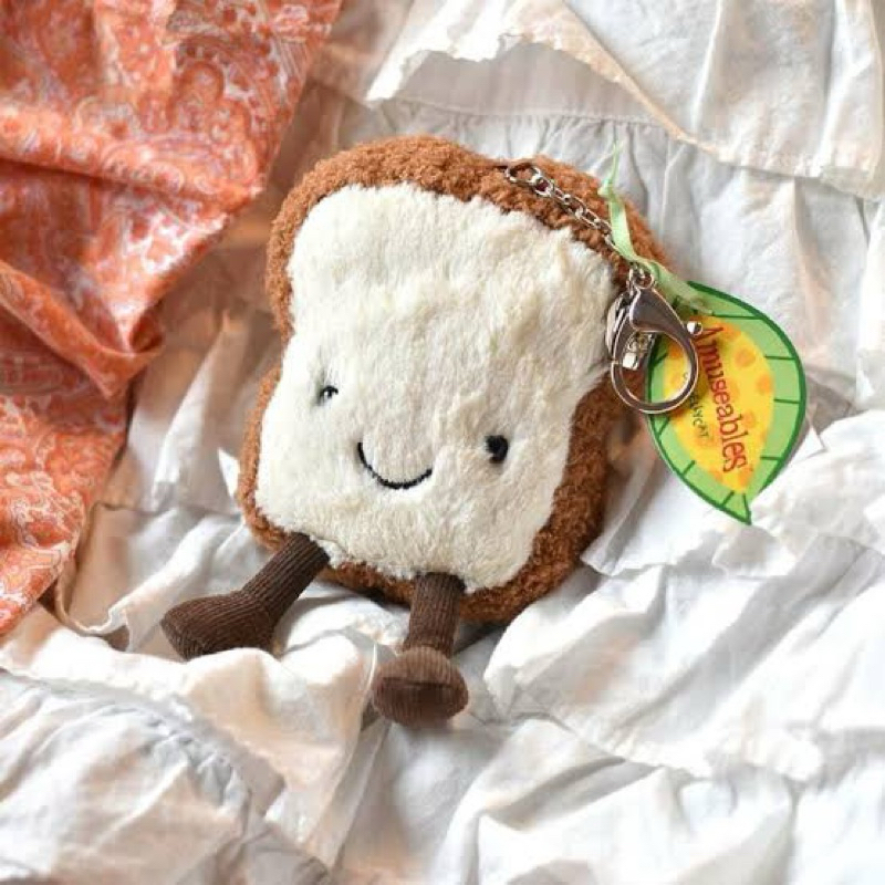 Bagcharm Jellycat GANCI Gantungan kunci Roti Jellycat/Amuseable Bag Charm Toast Jellycat