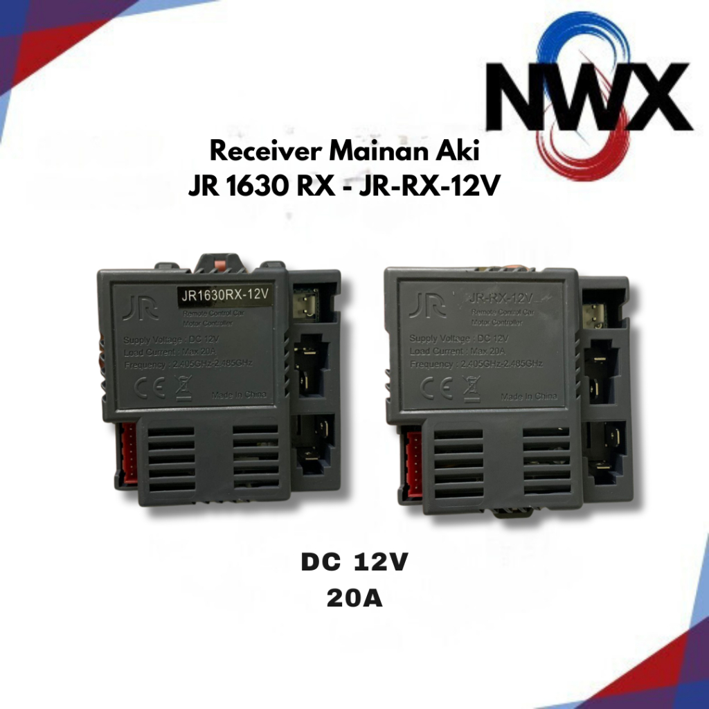 Receiver 12 Volt Terminal JR-RX / JR1630 12V 7 Pin Mobil Motor Aki NWX88 Mainan Anak Remote Control