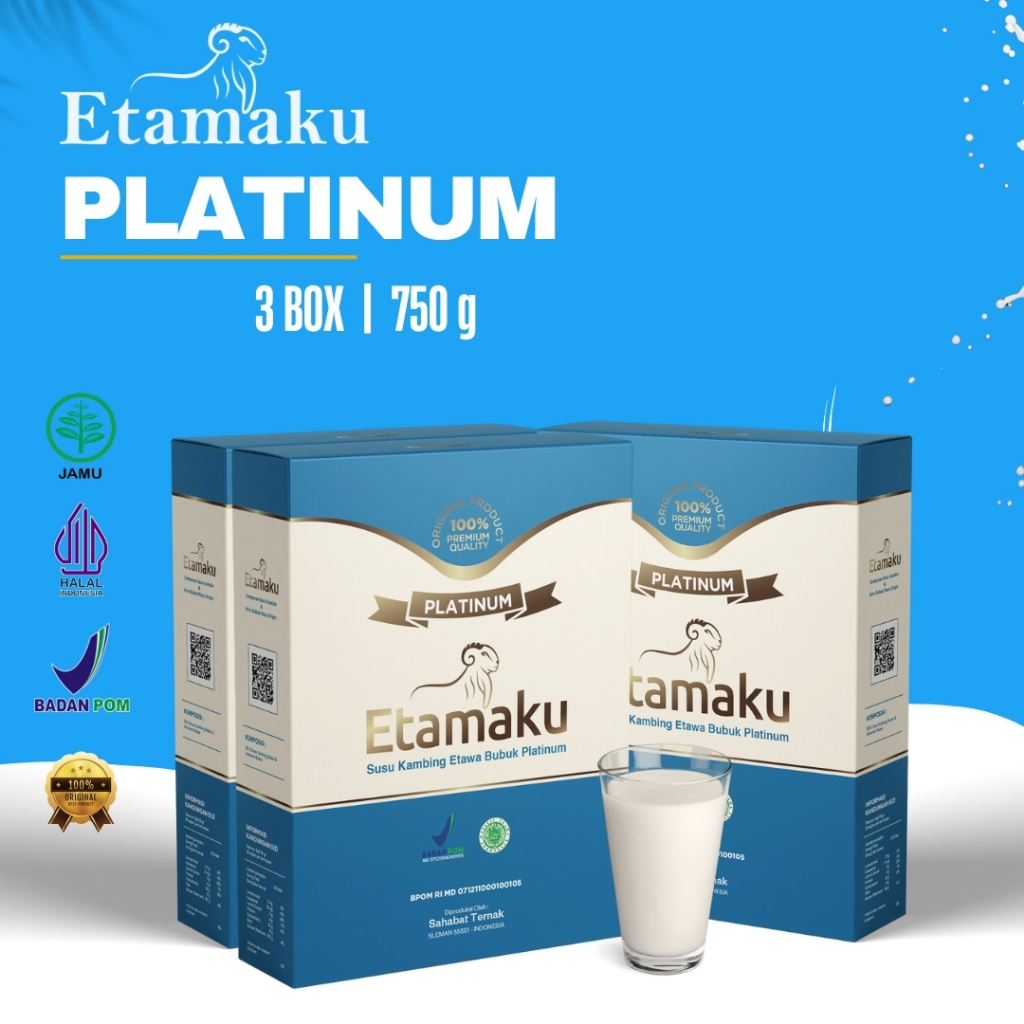 

Etamaku Susu Kambing Etawa - Sudah BPOM & Halal - Paket 3 Box - Untuk Kebutuhan Gizi Harian Optimal