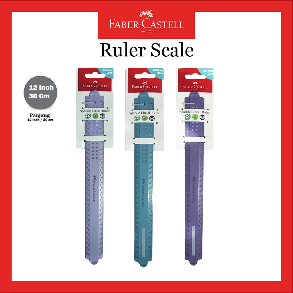 

Penggaris Faber Castell / Ruller 30 CM Sparkle Break - Resistant